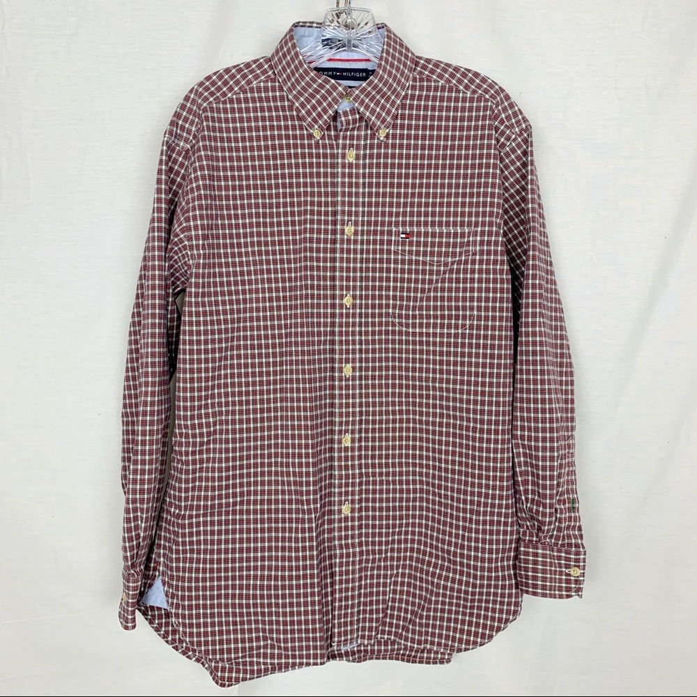 Tommy Hilfiger Plaid Long Sleeve Button Down Shirt